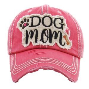 Kbethos Women's Pink Dog Mom Washed Vintage Backstrap Ballcap One Size